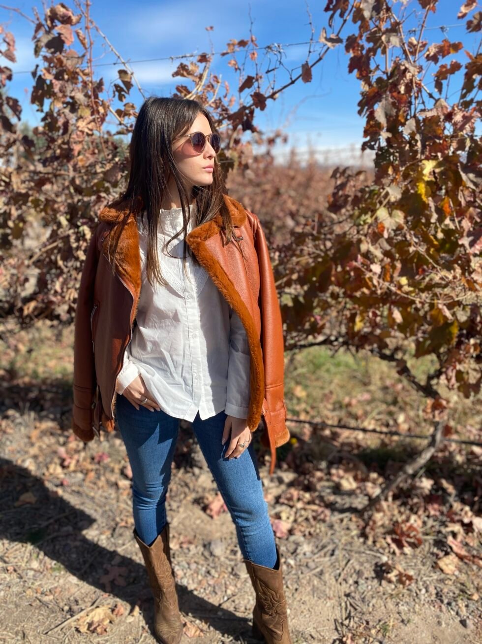 campera eco cuero piel terracota - Imagen 2