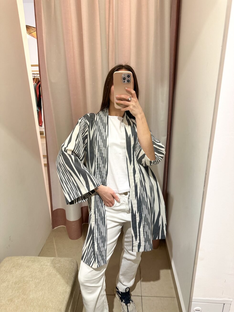 kimono japonesa gris - Imagen 4