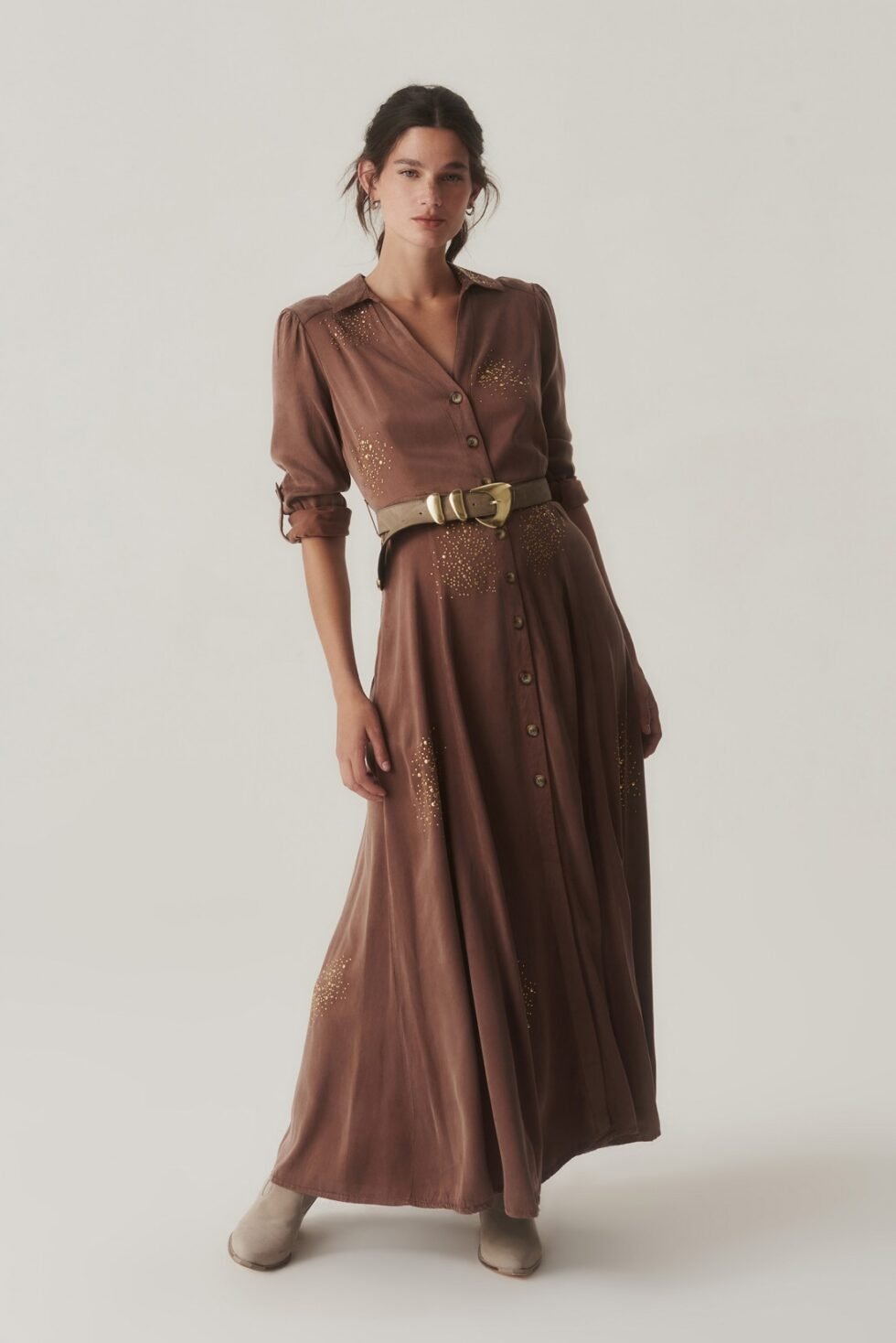 VESTIDO LEASIDE CHOCOLATE - Imagen 7