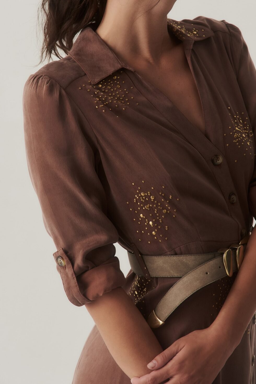 VESTIDO LEASIDE CHOCOLATE - Imagen 11