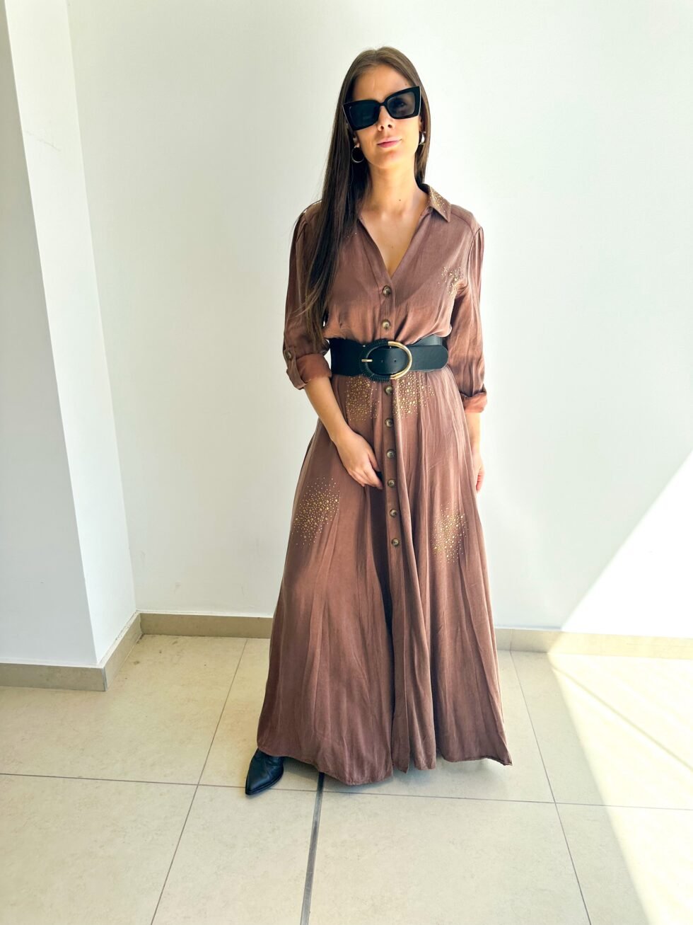 VESTIDO LEASIDE CHOCOLATE - Imagen 6