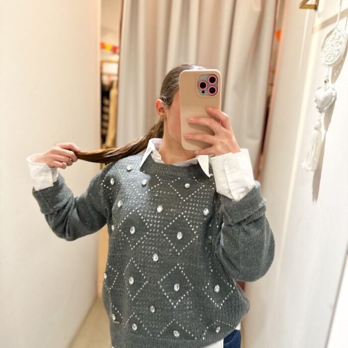 sweater dakota bordado con gemas
