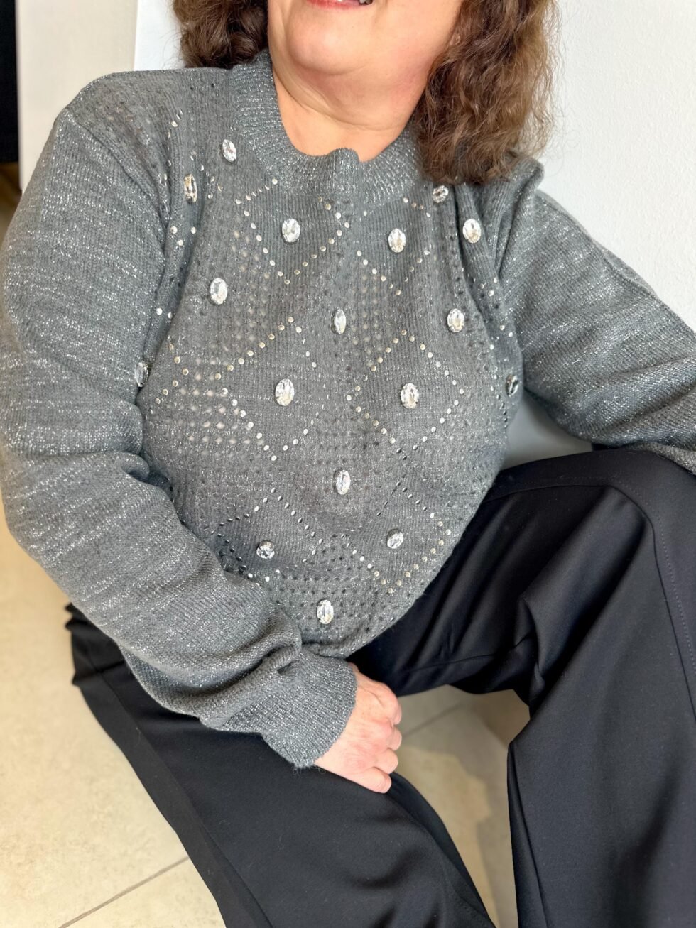 sweater dakota bordado con gemas - Imagen 3