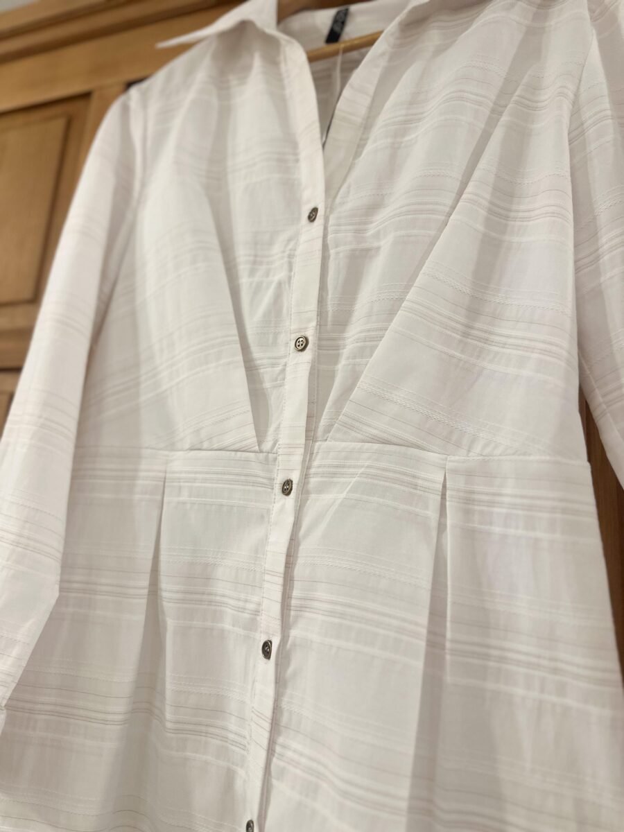 VESTIDO CAMISOLA CON PINZAS NATURAL - Imagen 4