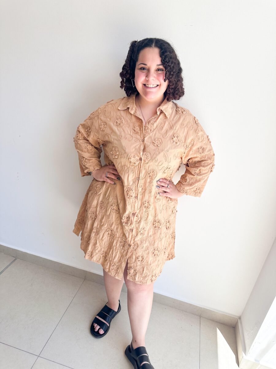 ITAL VESTIDO RELIEVE BEIGE