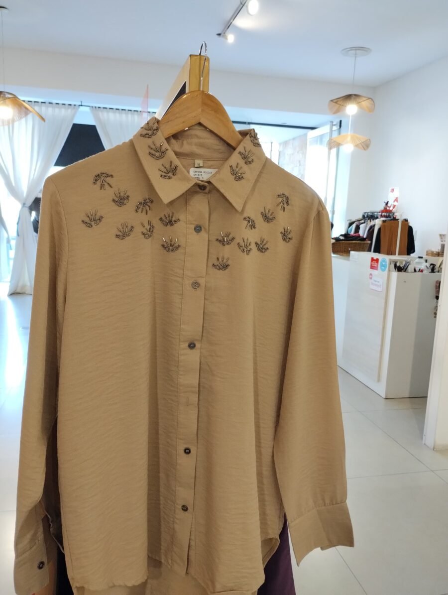 CAMISA RICCIA BORDADA VERDE - Imagen 7