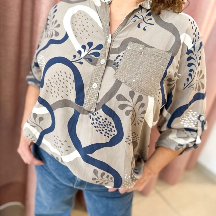 ITAL CAMISA LUISA BOLSILLO AZUL