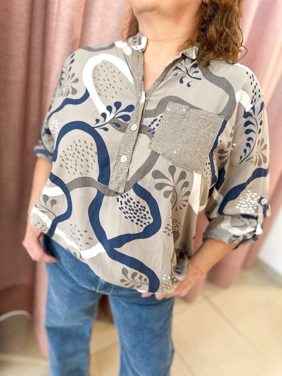ITAL CAMISA LUISA BOLSILLO AZUL