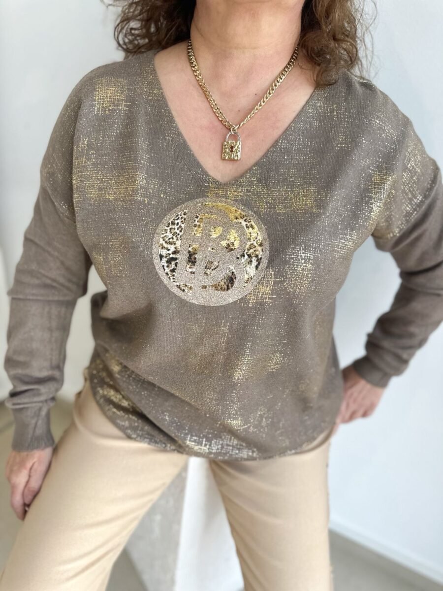 ITAL SWEATER CON FRENTE FOIL VISÓN - Imagen 2