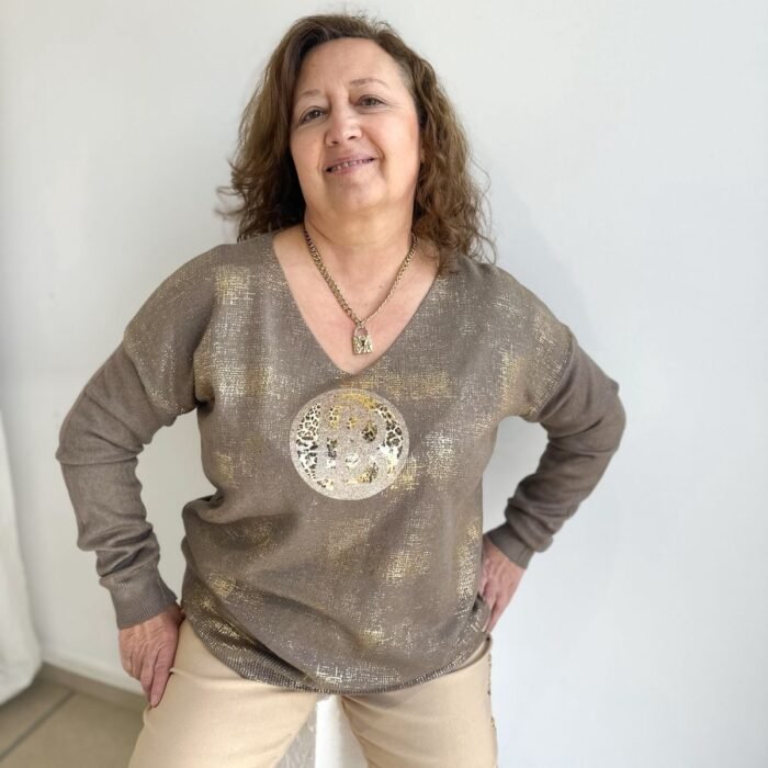 ITAL SWEATER CON FRENTE FOIL VISÓN