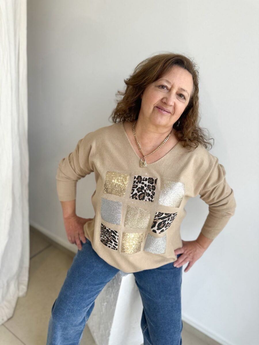 ITAL SWEATER BEIGE CON PARCHES 2003