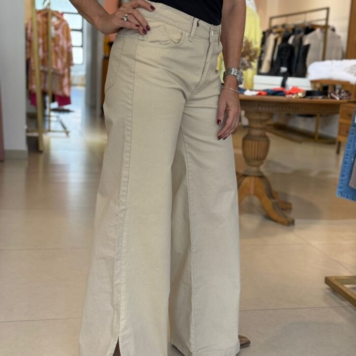 pantalón gabardina azu beige calletti