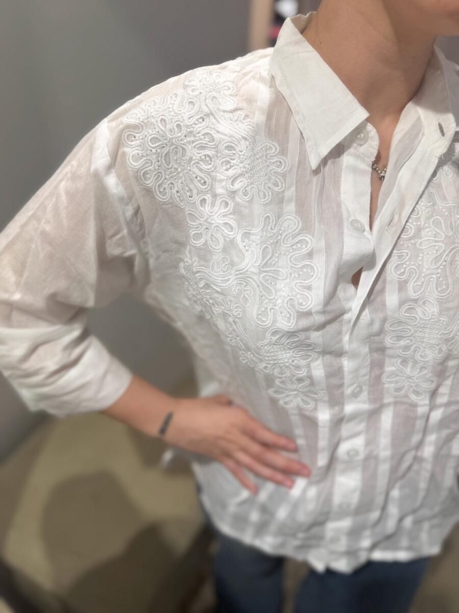 CAMISA HINDÚ 2510 BLANCA BORDADA - Imagen 5