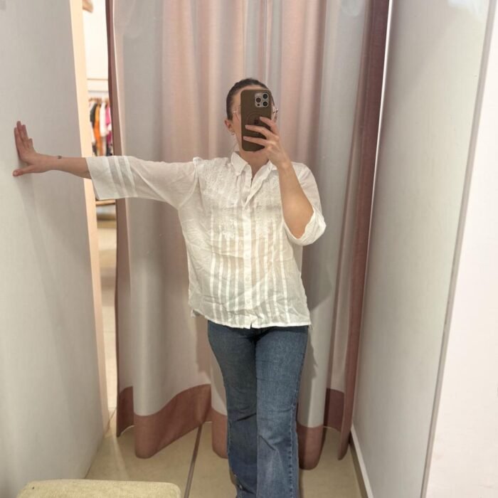 CAMISA HINDÚ 2510 BLANCA BORDADA