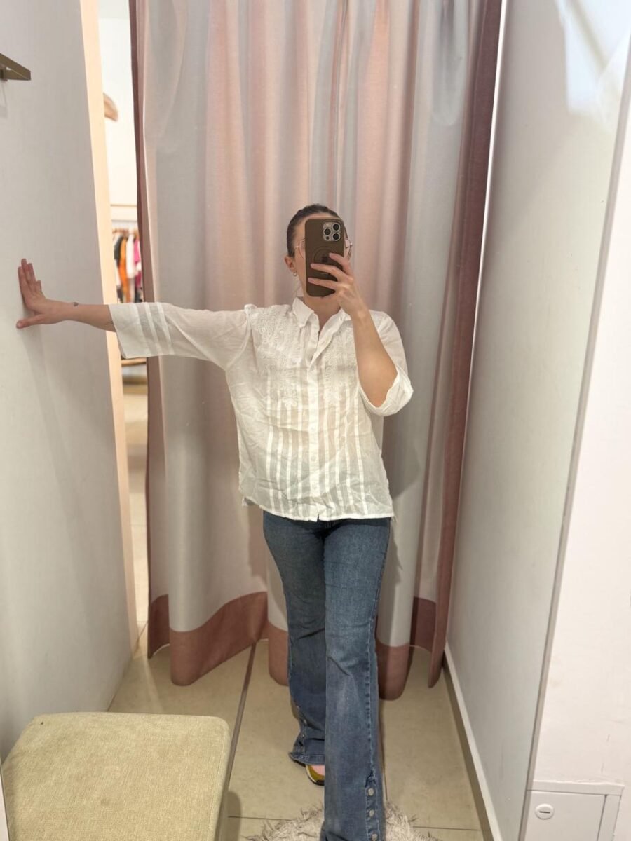 CAMISA HINDÚ 2510 BLANCA BORDADA