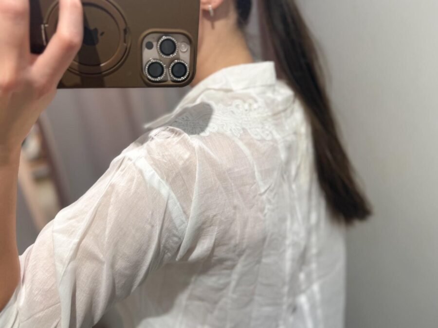 CAMISA HINDÚ 2510 BLANCA BORDADA - Imagen 4
