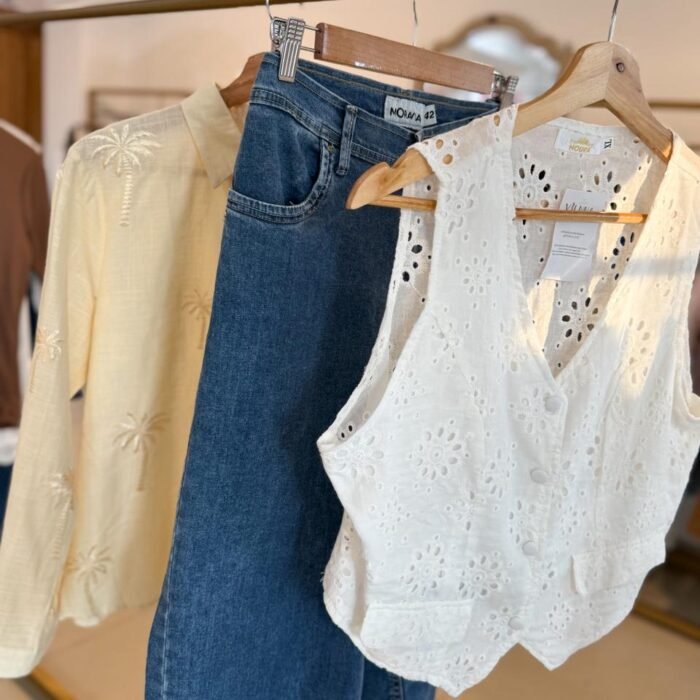 CHALECO BRODERIE NOURA BLANCO