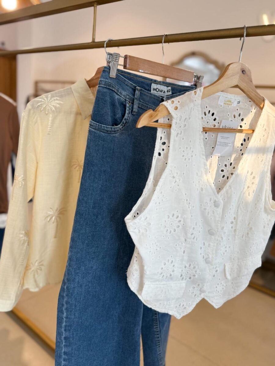 CHALECO BRODERIE NOURA BLANCO