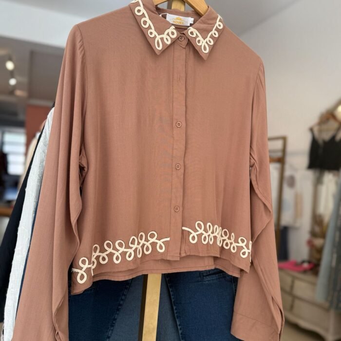 CAMISA NOURA 96135 CHOCOLATE