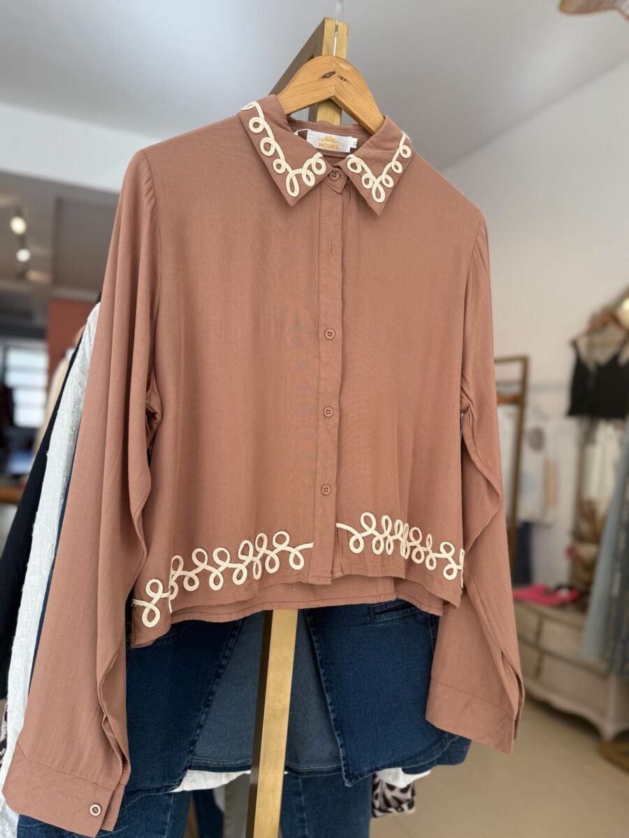 CAMISA NOURA 96135 CHOCOLATE