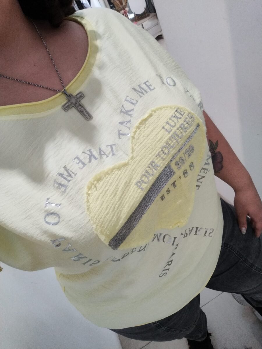 Remera corazón lentejuelas 100085 - Imagen 3
