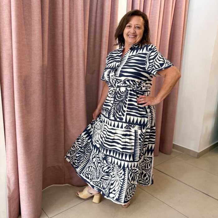 ITAL VESTIDO ESTAMPADO CON MANGAS