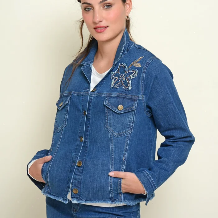 campera helena flores aplicadas