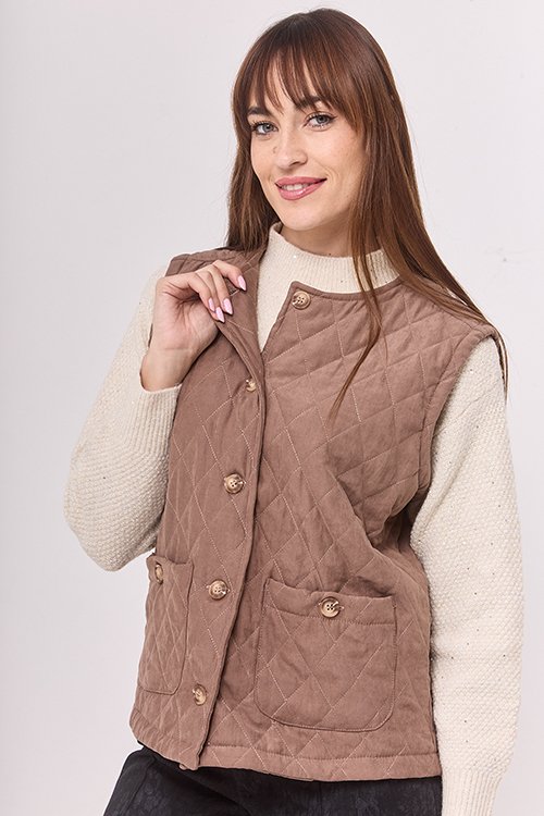 chaleco matelaseado chocolate lautaro 1040
