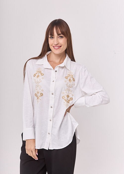 CAMISA BORDADA LAUTARO 8862 DOS COLORES