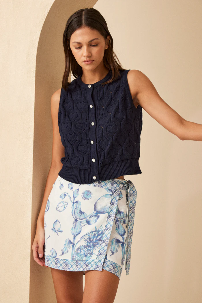 Chaleco Cassis azul millie talle 2 - Imagen 4