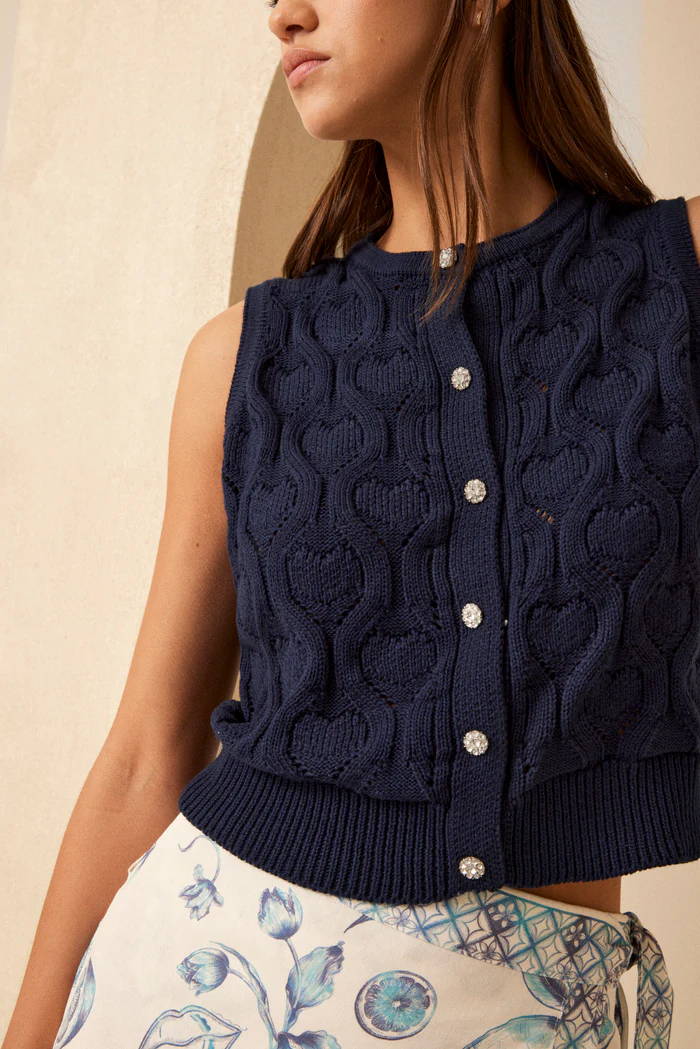 Chaleco Cassis azul millie talle 2