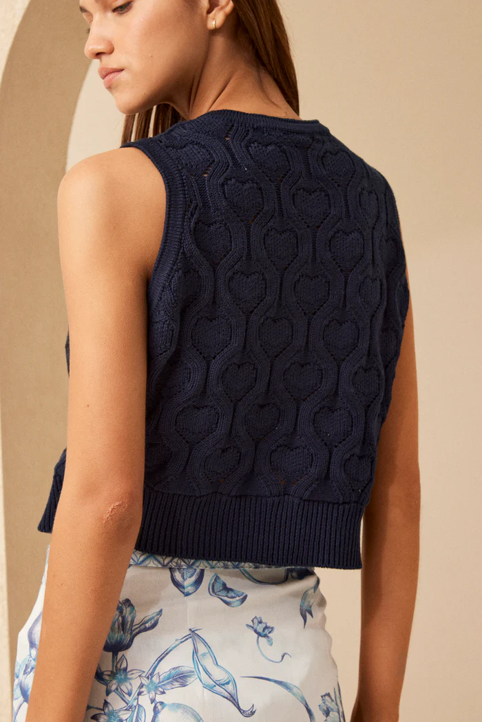 Chaleco Cassis azul millie talle 2 - Imagen 2