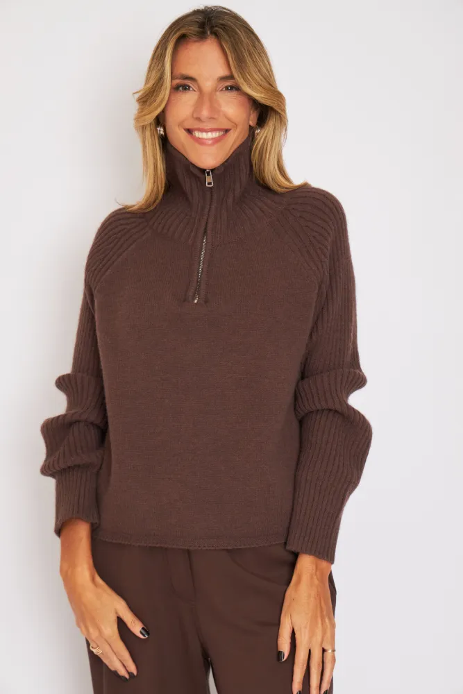 sweater medio cierre y morley en manga piel libre 638 - Imagen 2
