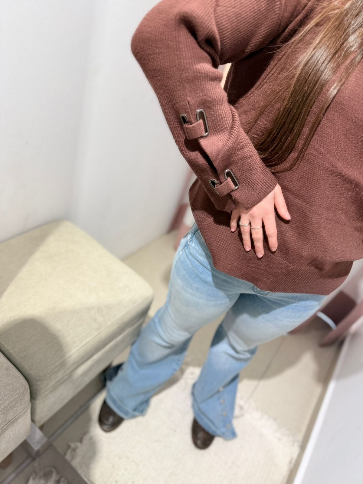 SWEATER MEDIA POLERA OJALILLO 668 TRES COLORES - Imagen 7