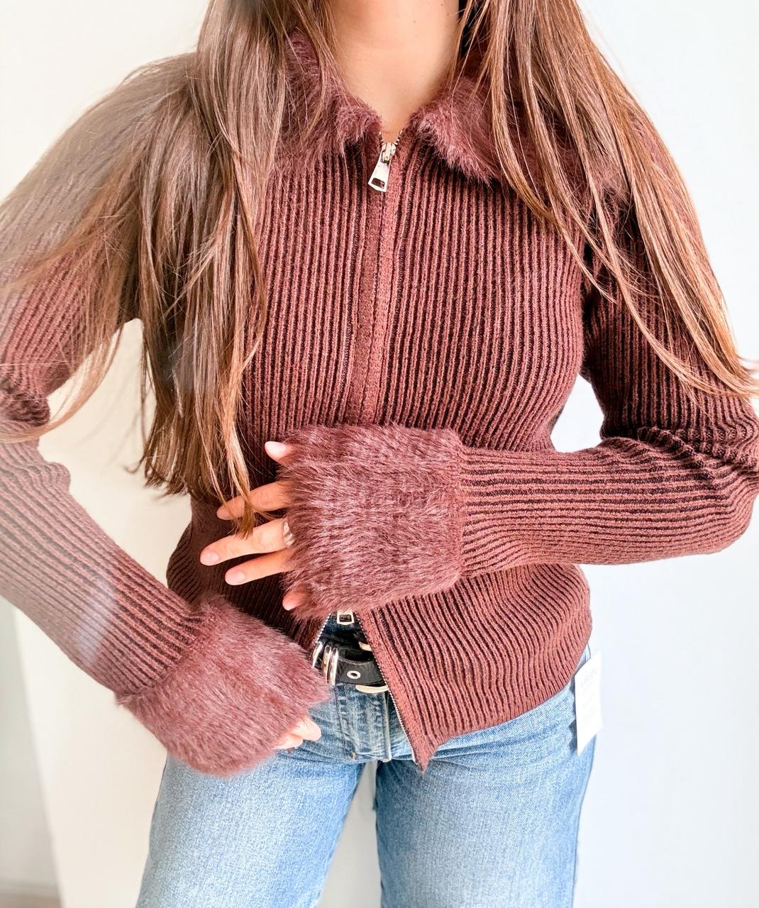 CAMPERA PIEL MINDY DOS COLORES - Imagen 4