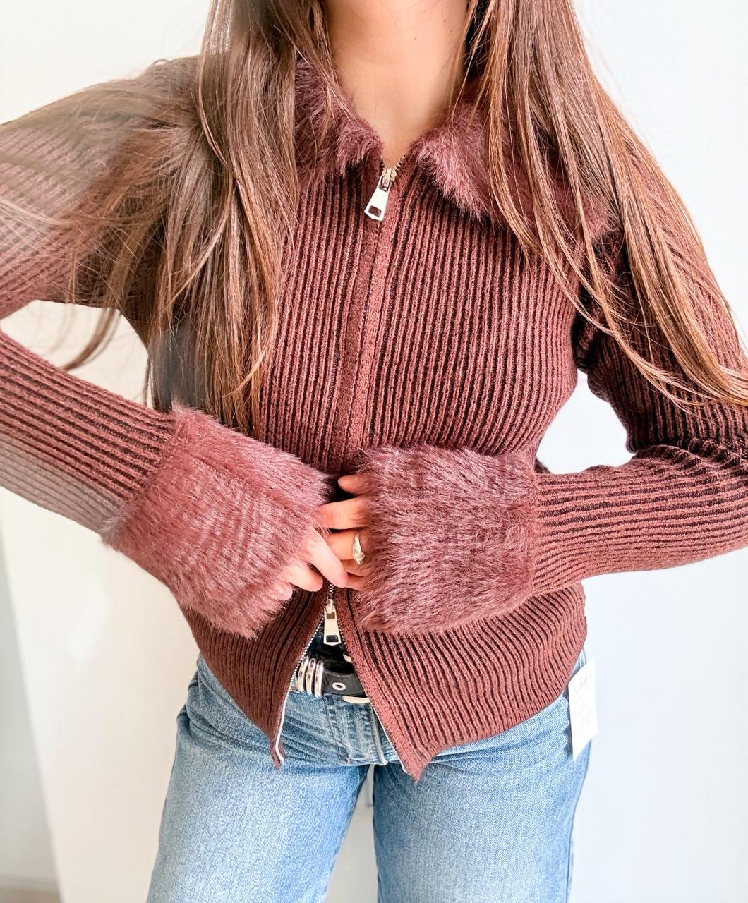 CAMPERA PIEL MINDY DOS COLORES