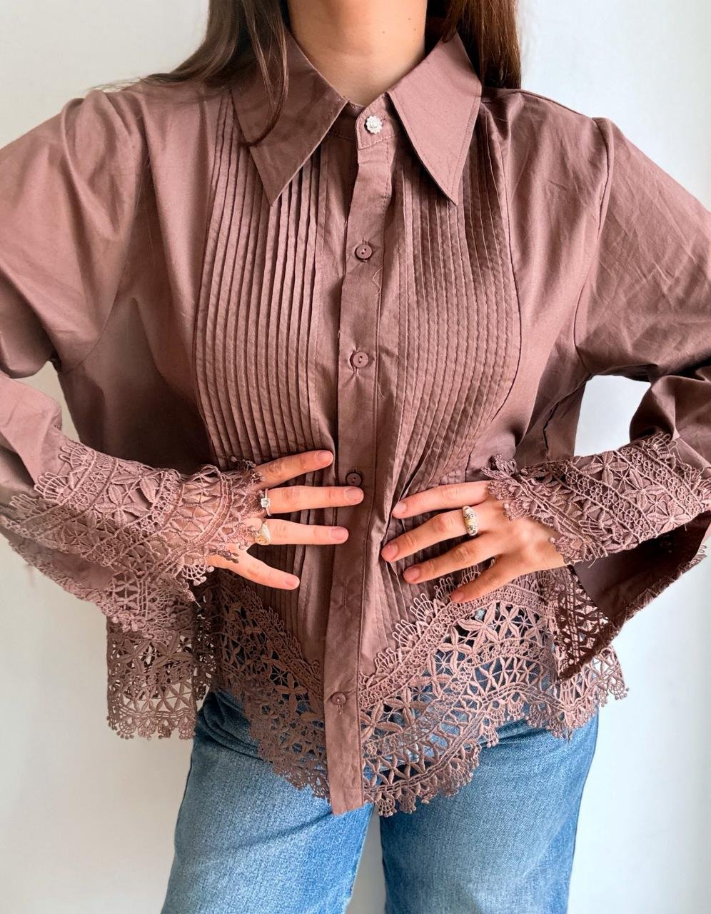 CAMISA LILI PUNTILLA CHOCO - Imagen 7