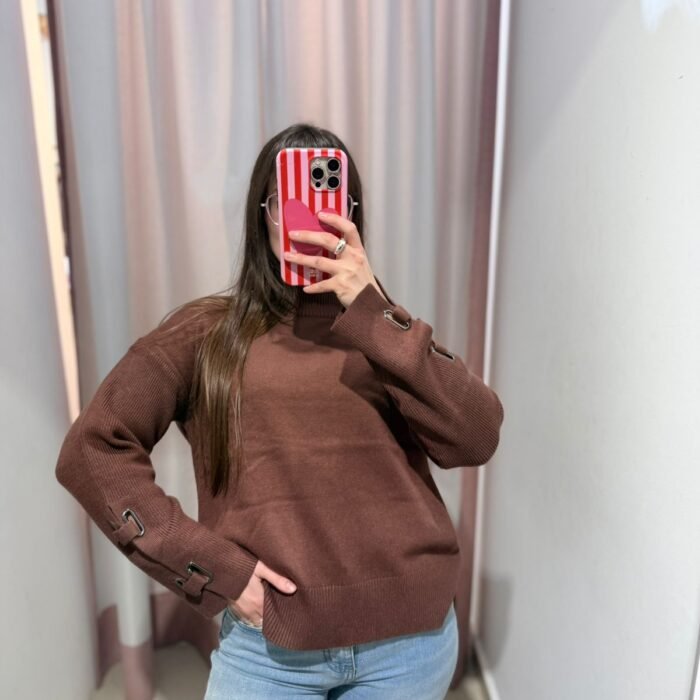 SWEATER MEDIA POLERA OJALILLO 668 TRES COLORES