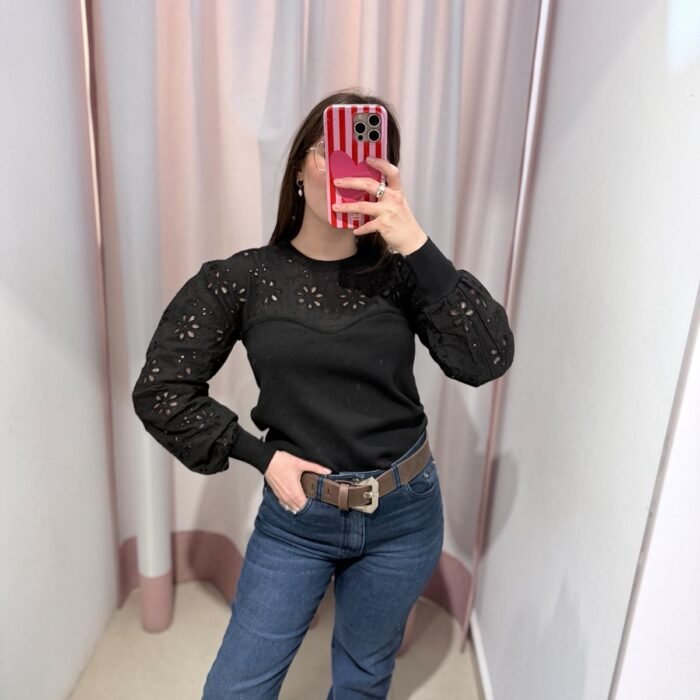SWEATER CARMEN CON BRODERIE