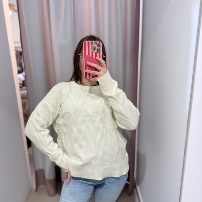 SWEATER TRENZAS GRANDES 1062 DOS COLORES