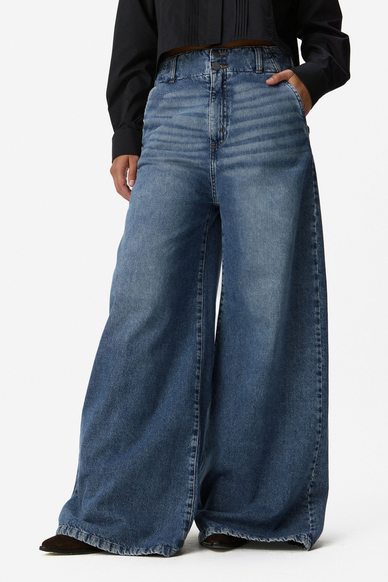 JEAN WIDE LEG CINTURA ANCHA LAVADO