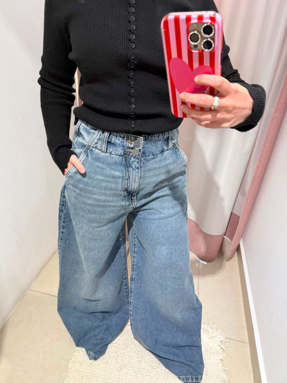 JEAN WIDE LEG CINTURA ANCHA LAVADO - Imagen 2