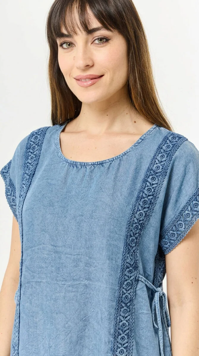 blusa manga japonesa simil jean 1127 Lautaro - Imagen 2