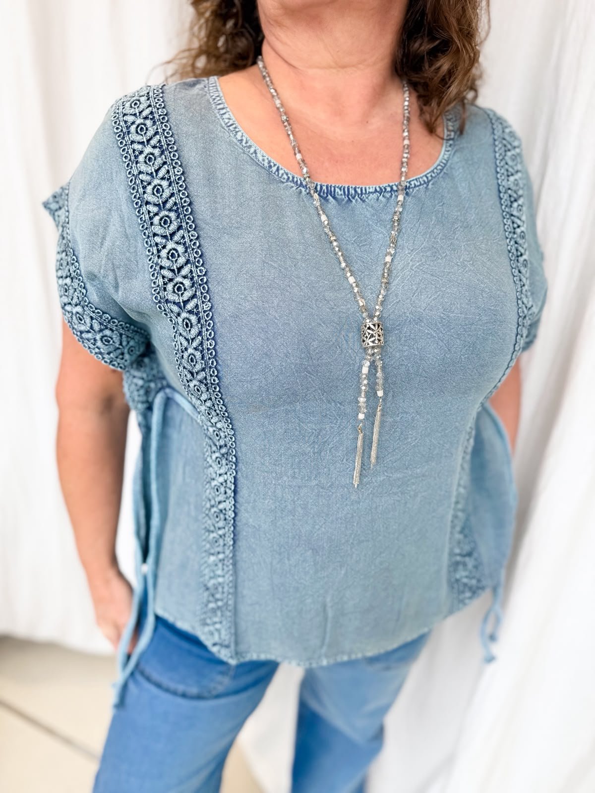 blusa manga japonesa simil jean 1127 Lautaro - Imagen 3