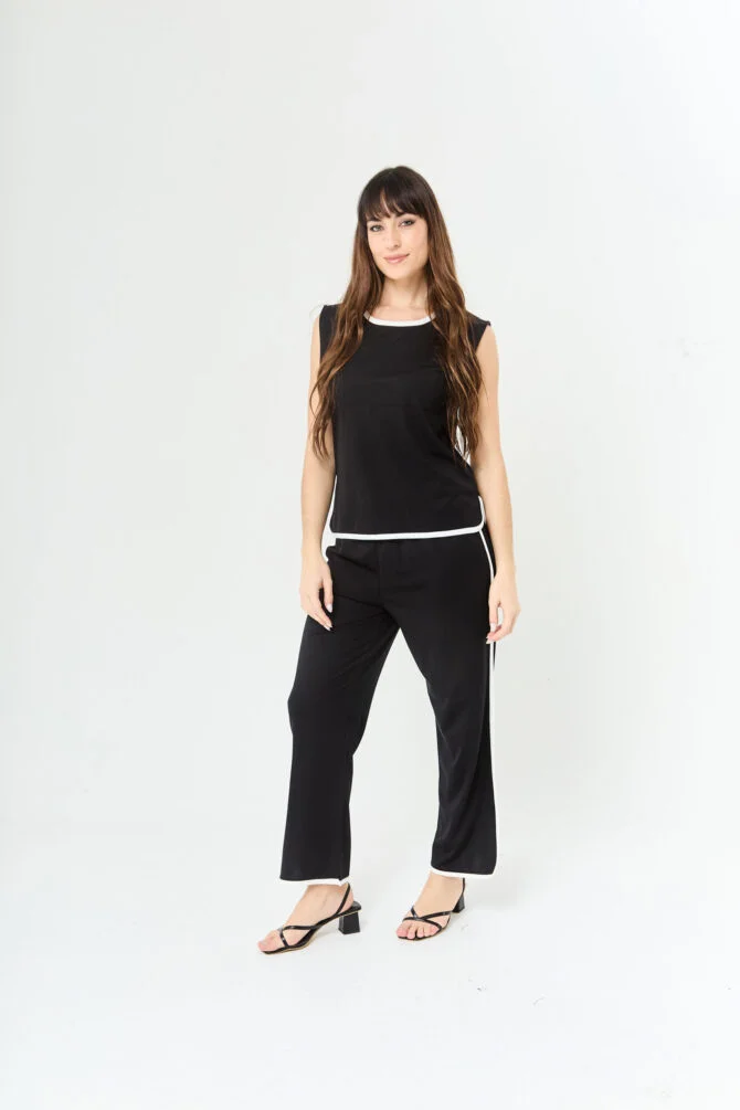 Musculosa con ribete a contratono 1136 LAUTARO dos colores - Imagen 4