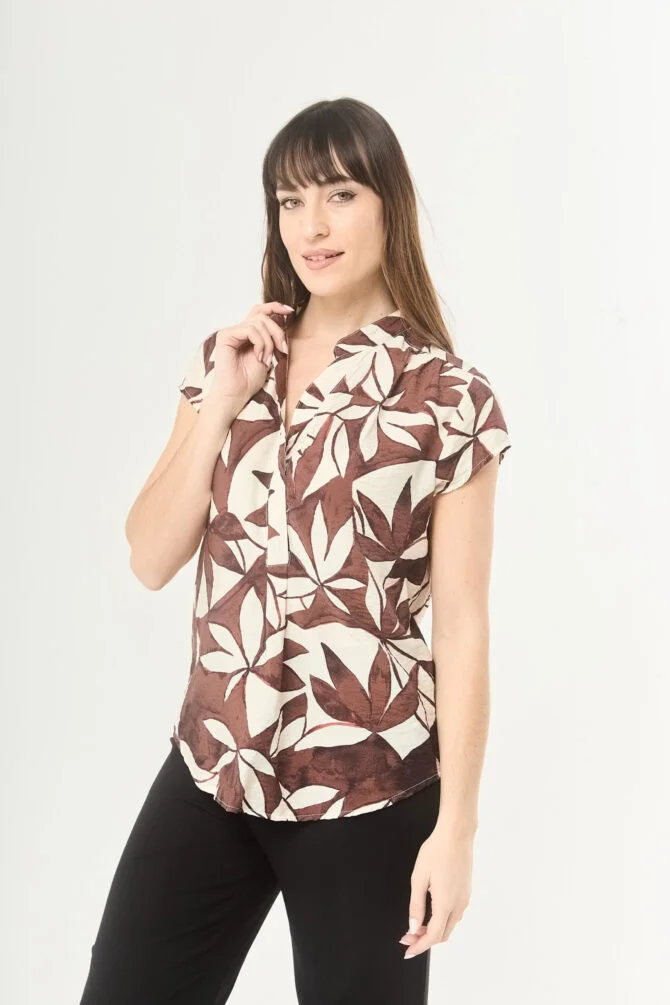 Blusa estampada 1186 lautaro dos colores - Imagen 4