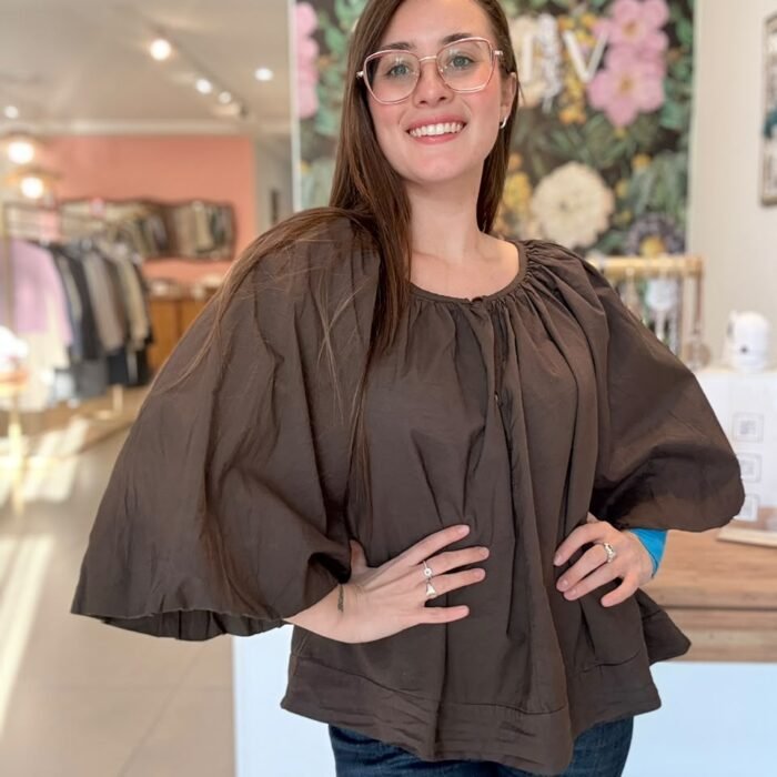 blusa con boton 848 piel libre dos colores