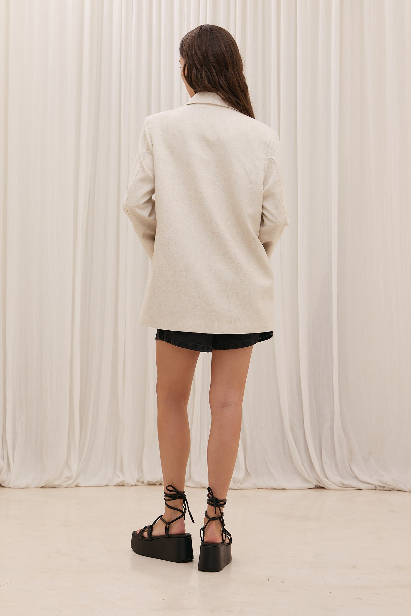 BLAZER DE LINO crudo - Imagen 2