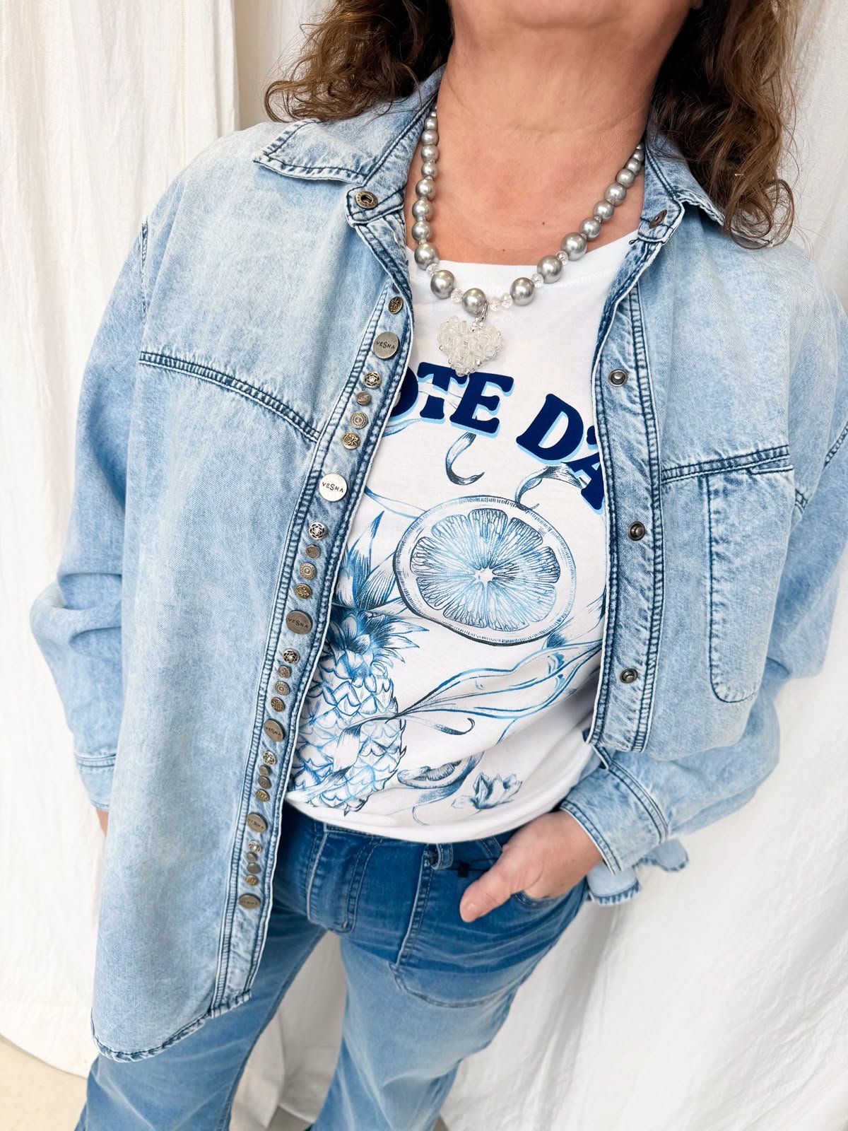 CAMISA ASARINA CELESTE DENIM - Imagen 8