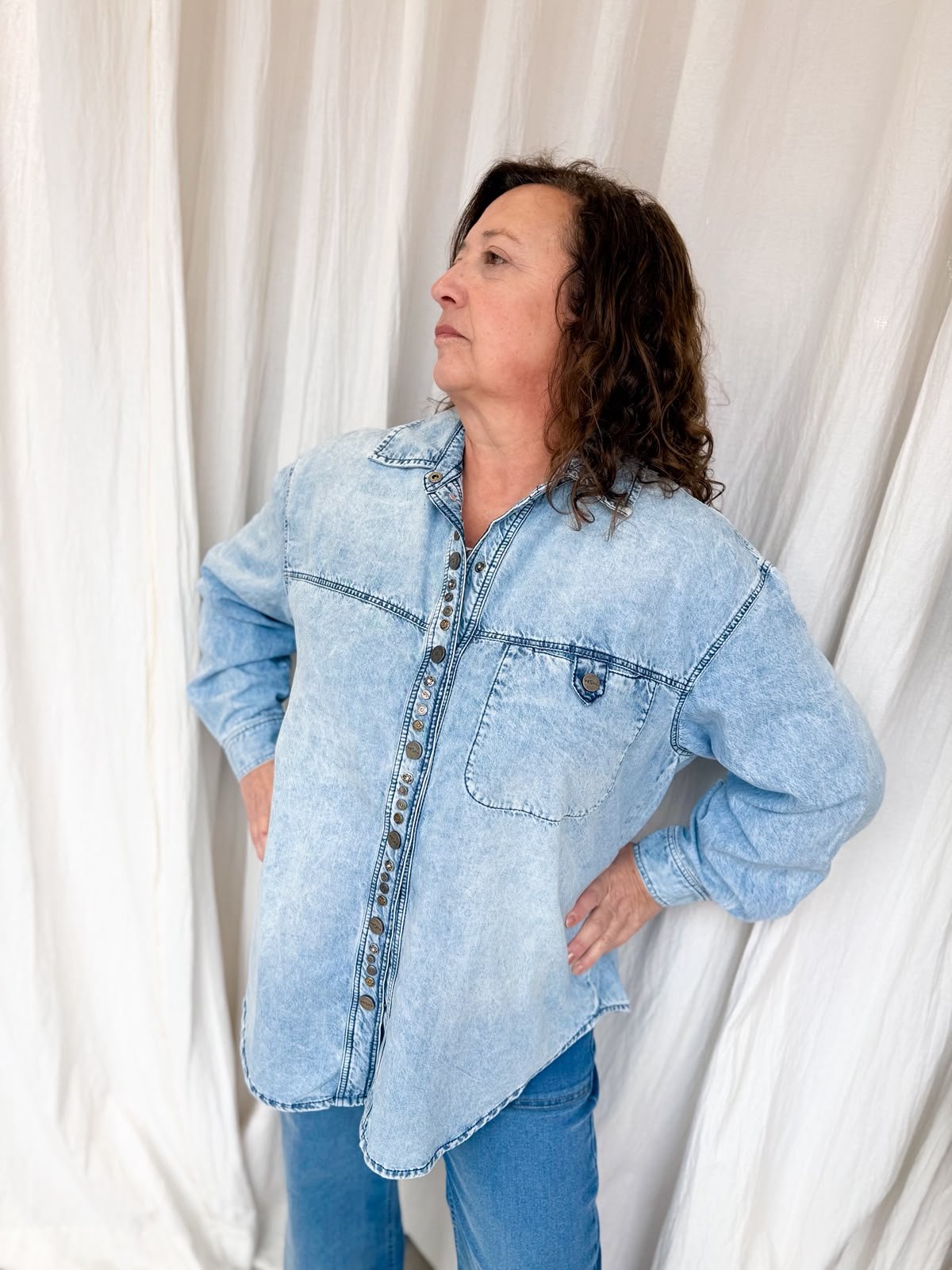 CAMISA ASARINA CELESTE DENIM - Imagen 3